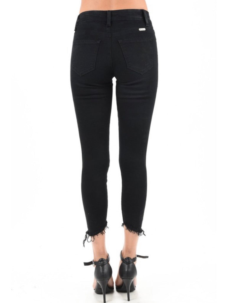 Black High Rise Distressed Jeans