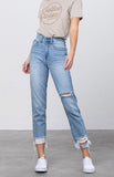 Lightwash Distressed Mom Jeans