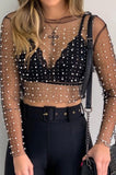 Sheer Pearl Studded Top