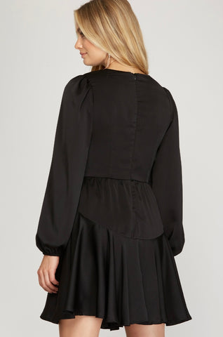 Black Satin Swing Dress Fashion Rx Black Satin Swing Dress Fashion Rx