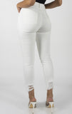 White Button Fly Skinny Jeans