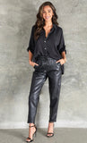 Black Leatherlike Trouser