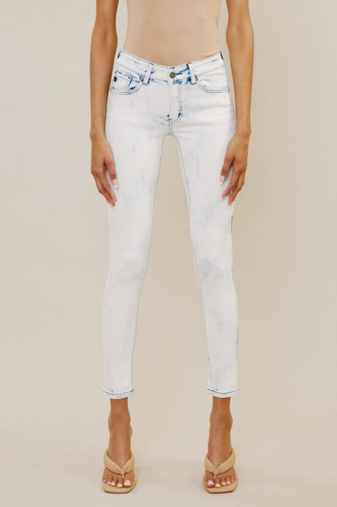 Whit Acid Wash Midrise Skinny Jeans