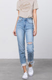 Lightwash Distressed Mom Jeans