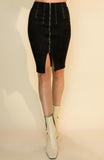 Black Zip Pencil Skirt