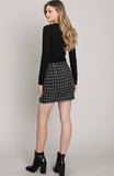 Black Grid Tweed Skirt