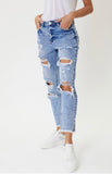 High Waist Destroyed Boyfriend Jeans