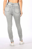 Grey Button Fly Skinny Jeans