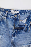 High Waist Destroyed Boyfriend Jeans