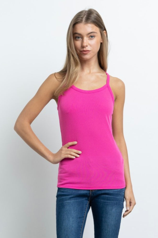 Pink Racerback Ribbed Tank