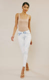 Whit Acid Wash Midrise Skinny Jeans