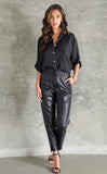 Black Leatherlike Trouser