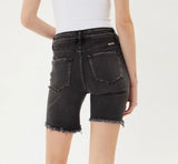 Black Distressed Bermuda Shorts