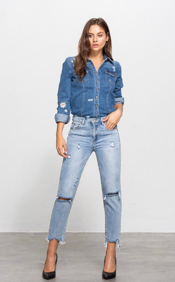 Light Wash Girlfriend Jeans
