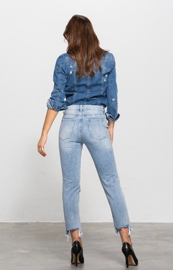 Light Wash Girlfriend Jeans