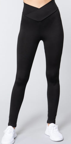 Black Wide Waistband Leggings