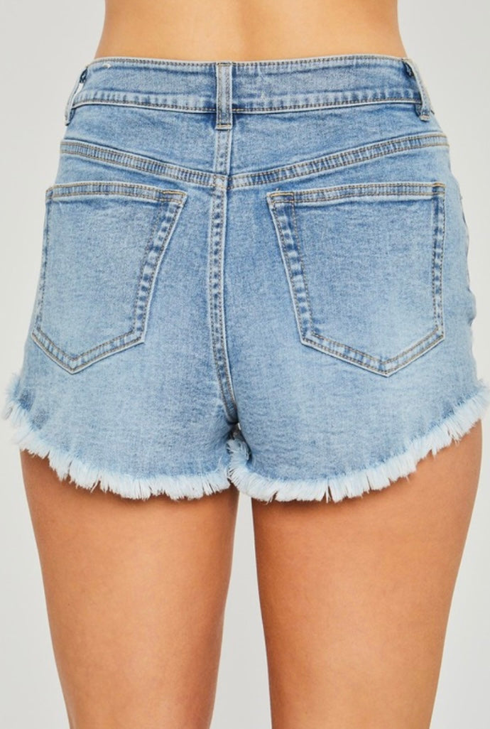 Lightwash Distressed Shorts