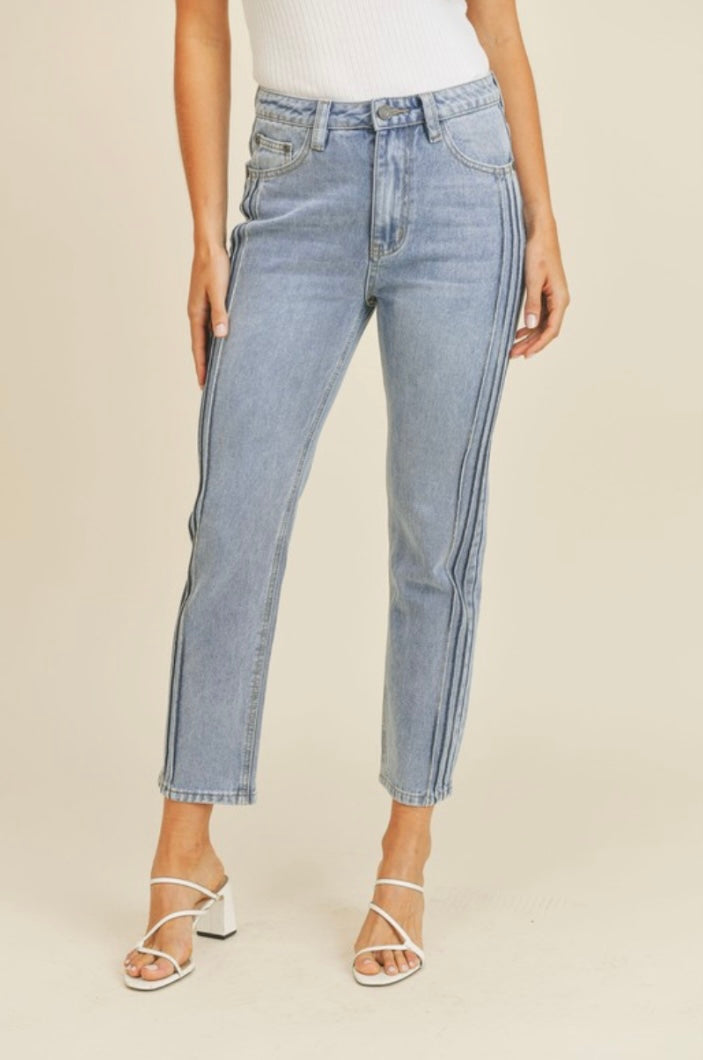 Pintucked Boyfriend Jeans