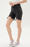 Black Distressed Bermuda Shorts