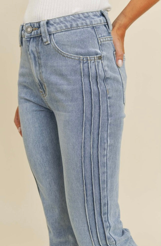 Pintucked Boyfriend Jeans