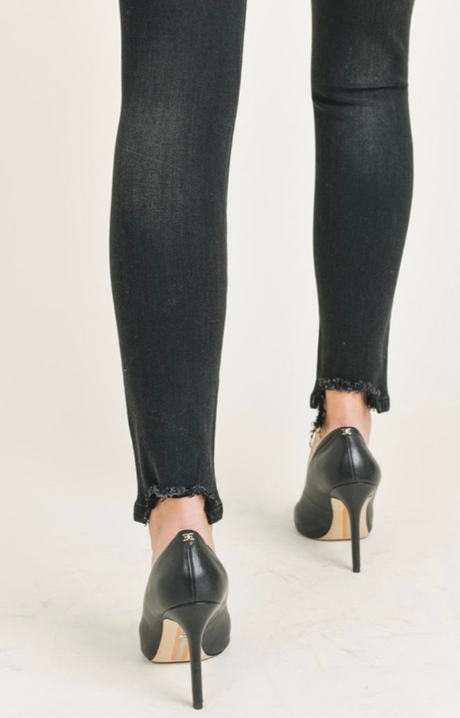 Black High Rise Vintage Skinny Jeans