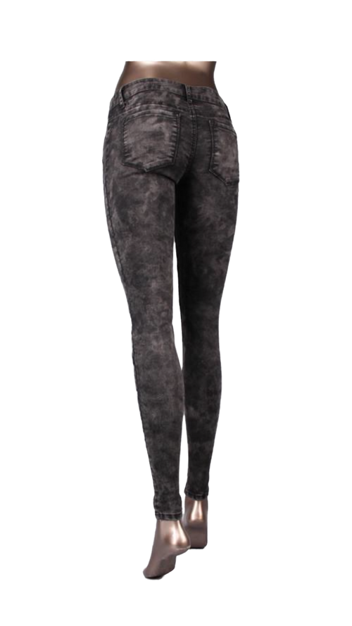 Acid Moto Zipper Skinny Jeans