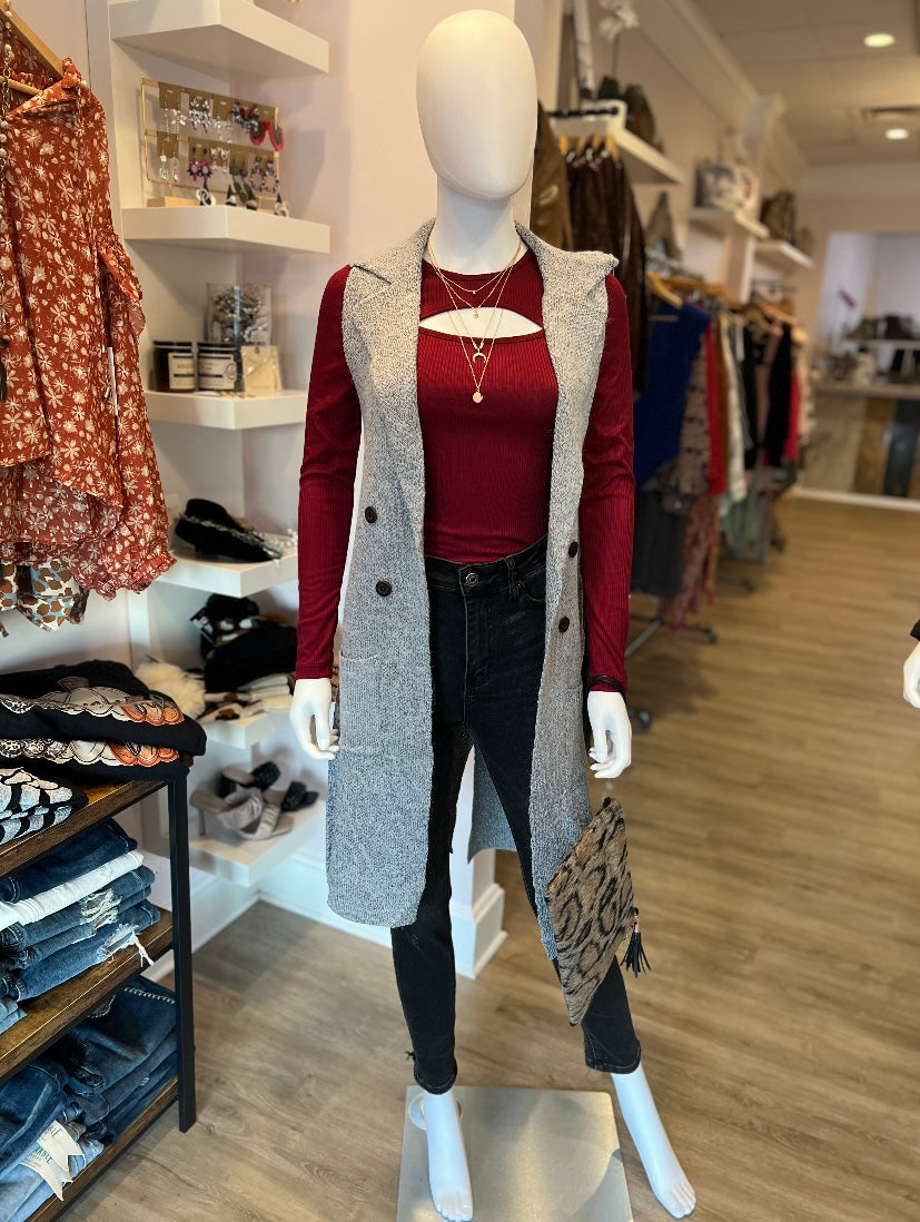 Cranberry Peekaboo Top