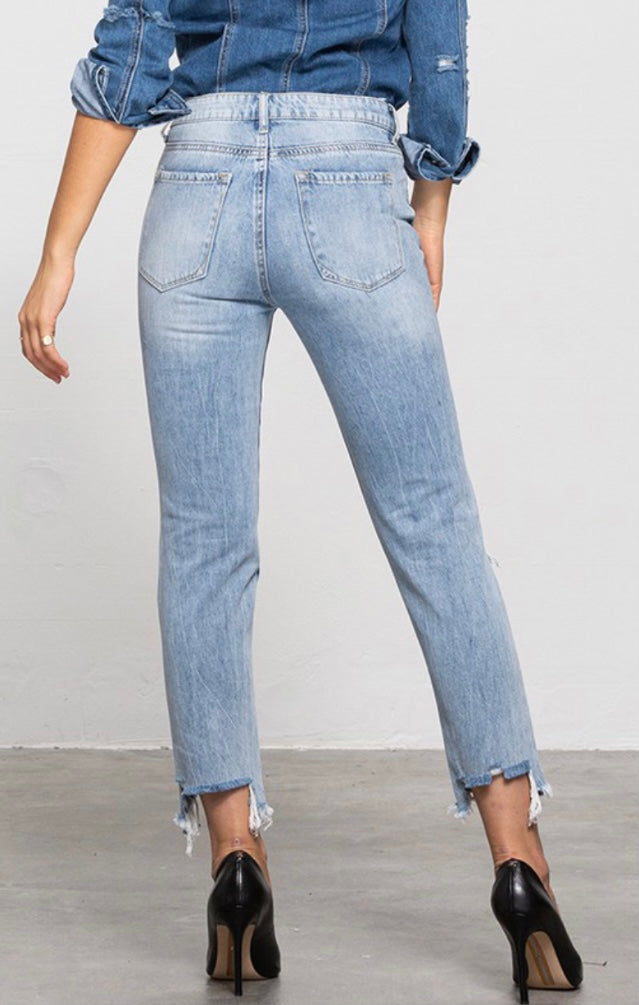 Light Wash Girlfriend Jeans