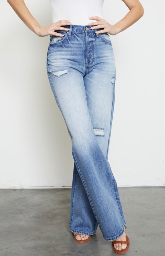 Light High Rise Wide Leg Jeans