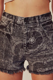 Black Bandana Print Shorts