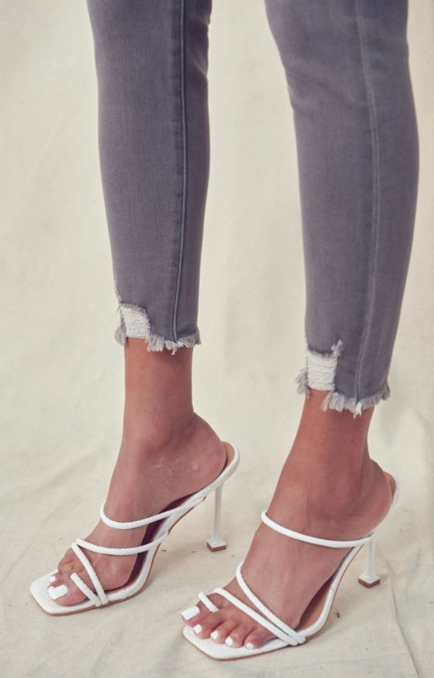 Grey High Rise Skinny Jeans