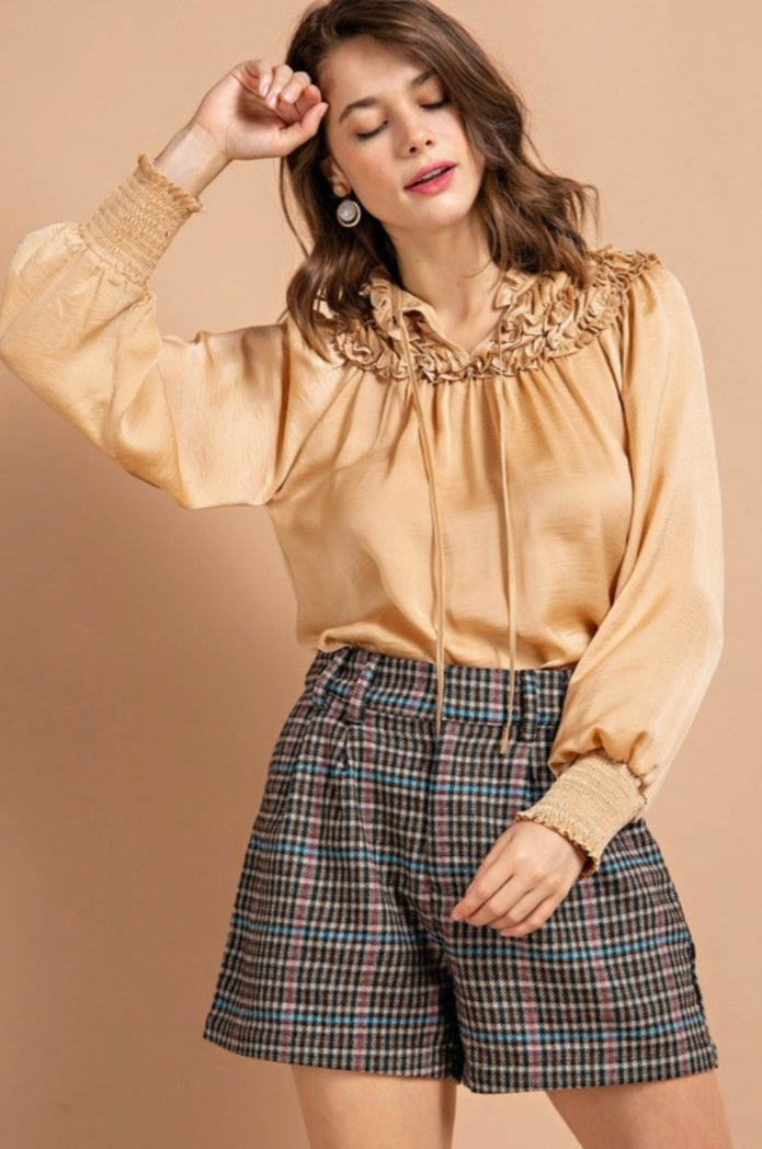 Mocha Plaid Shorts