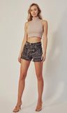 Black Bandana Print Shorts
