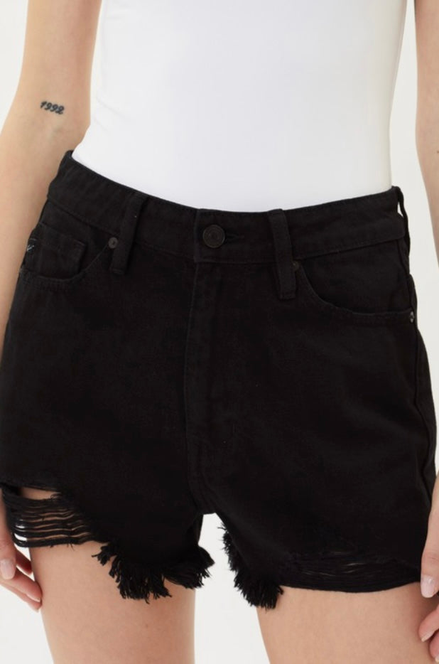 Black Distressed Shorts