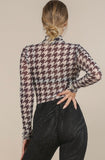 Mesh Houndstooth Bodysuit