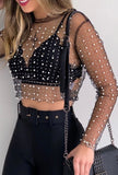 Sheer Pearl Studded Top