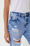 High Waist Destroyed Boyfriend Jeans