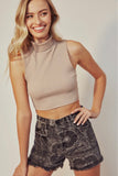 Black Bandana Print Shorts