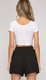 Charcoal Ribbed Shorts