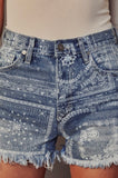 Denim Bandana Shorts