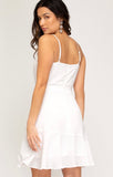 White Belted Dress