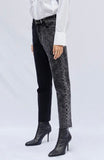 Black Two Tone Mom Jeans